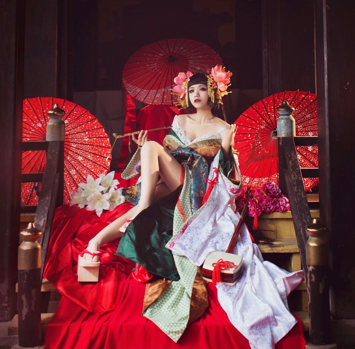 原创花魁套装舞台直播和服