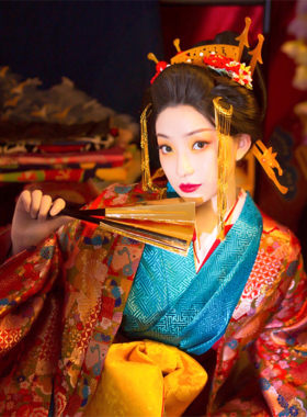 花魁和服套装中华吴服汉服秀禾服新娘礼服振袖拖尾日式和风可定制