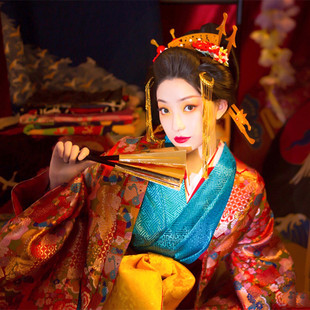 和风可定制 拖尾日式 花魁和服套装 中华吴服汉服秀禾服新娘礼服振袖