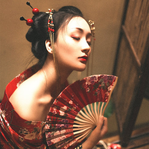 和服艺妓花魁中华吴服浴衣日式服装cos服装舞台表演写真摄影主播 - 封面