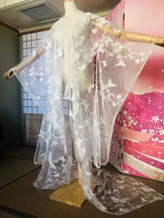 立体蝴蝶纱打褂和服女刺舞蹈服新娘汉服中华吴服拖尾振袖 和风 日式