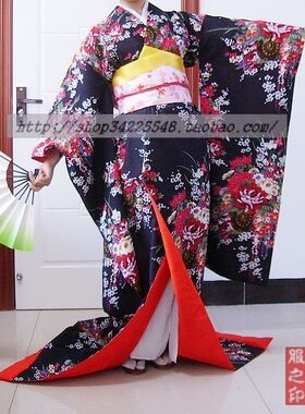 和服套装中华吴服日式艺妓花魁拖尾和服汉服古装cos主播按需定制