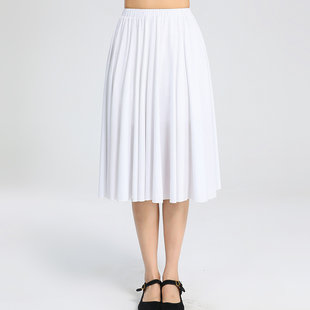 涪舞新款广场舞服装半身裙演出舞蹈裙跳舞群松紧腰运动休闲裙子女