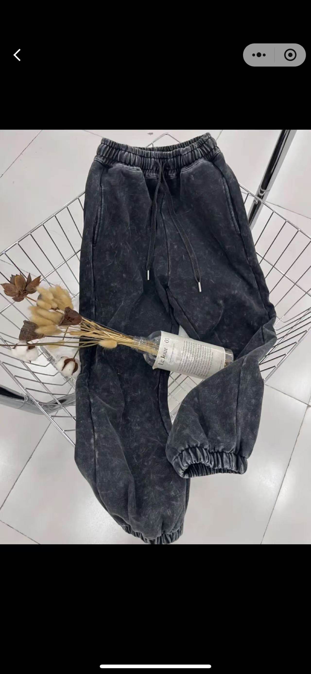26新款女装 高克大毛圈卫裤  水洗做旧炒色收腿裤H.D.J嘿店家正品