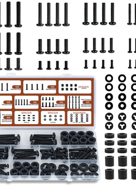92PCS 通用电视安装五金螺丝套件 - M4 M5 M6 M8 螺丝、垫片和垫