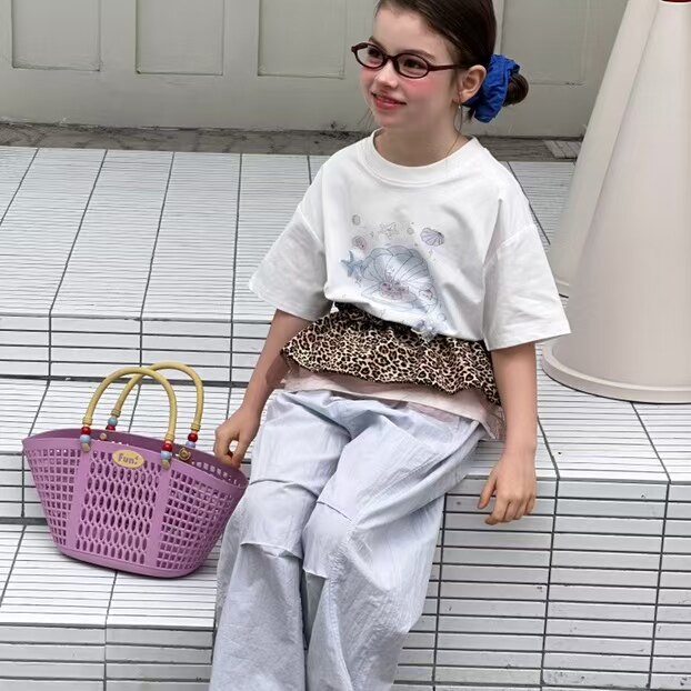 品牌女童短袖2026新款夏季女孩洋气半袖甜美圆领T恤上衣潮120-160