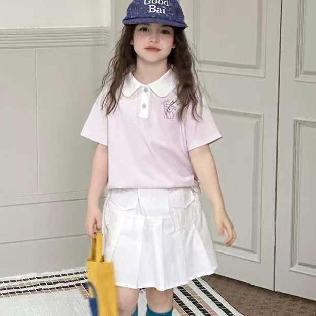 品牌女童短袖2026新款夏季女孩洋气百搭POLO衫半袖上衣潮120-160