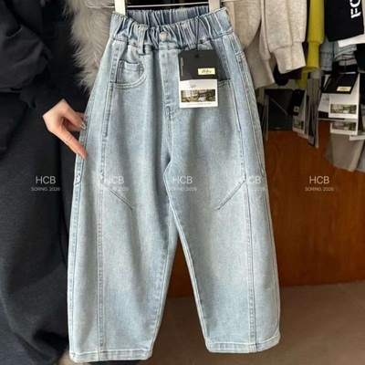 儿童牛仔裤2026春季新款男童韩版百搭直筒休闲长裤中大童120-160