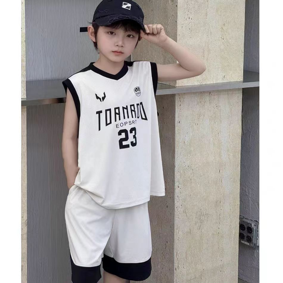 儿童篮球套装2025夏季新款男童速干透气球服背心短裤两件套大童