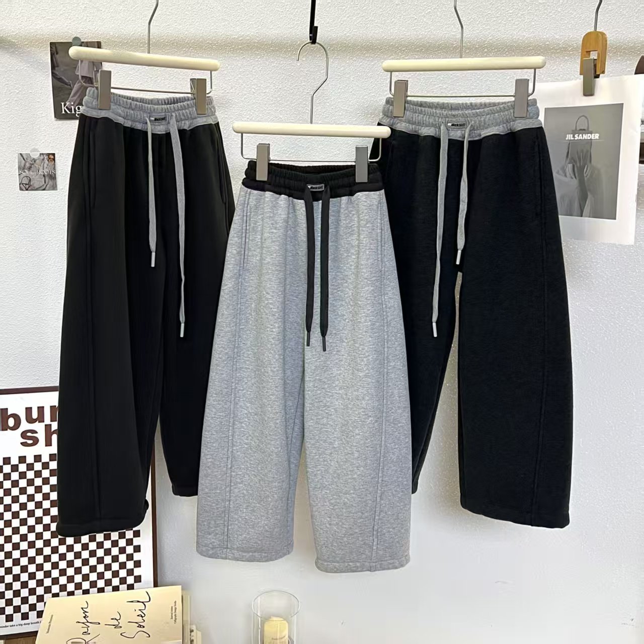 品牌女童加绒运动裤2025冬季新款女孩洋气加厚直筒休闲裤120-170