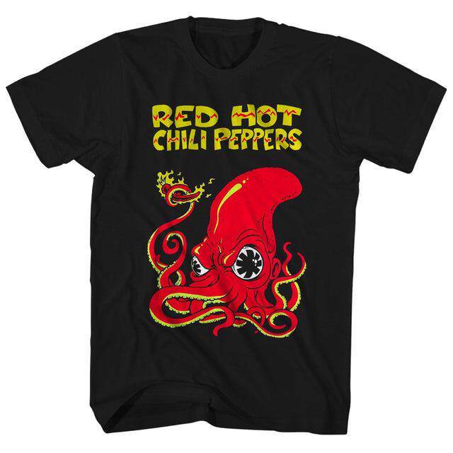红辣椒乐队red hot chili peppers摇滚乐章鱼朋克纯棉短袖t恤