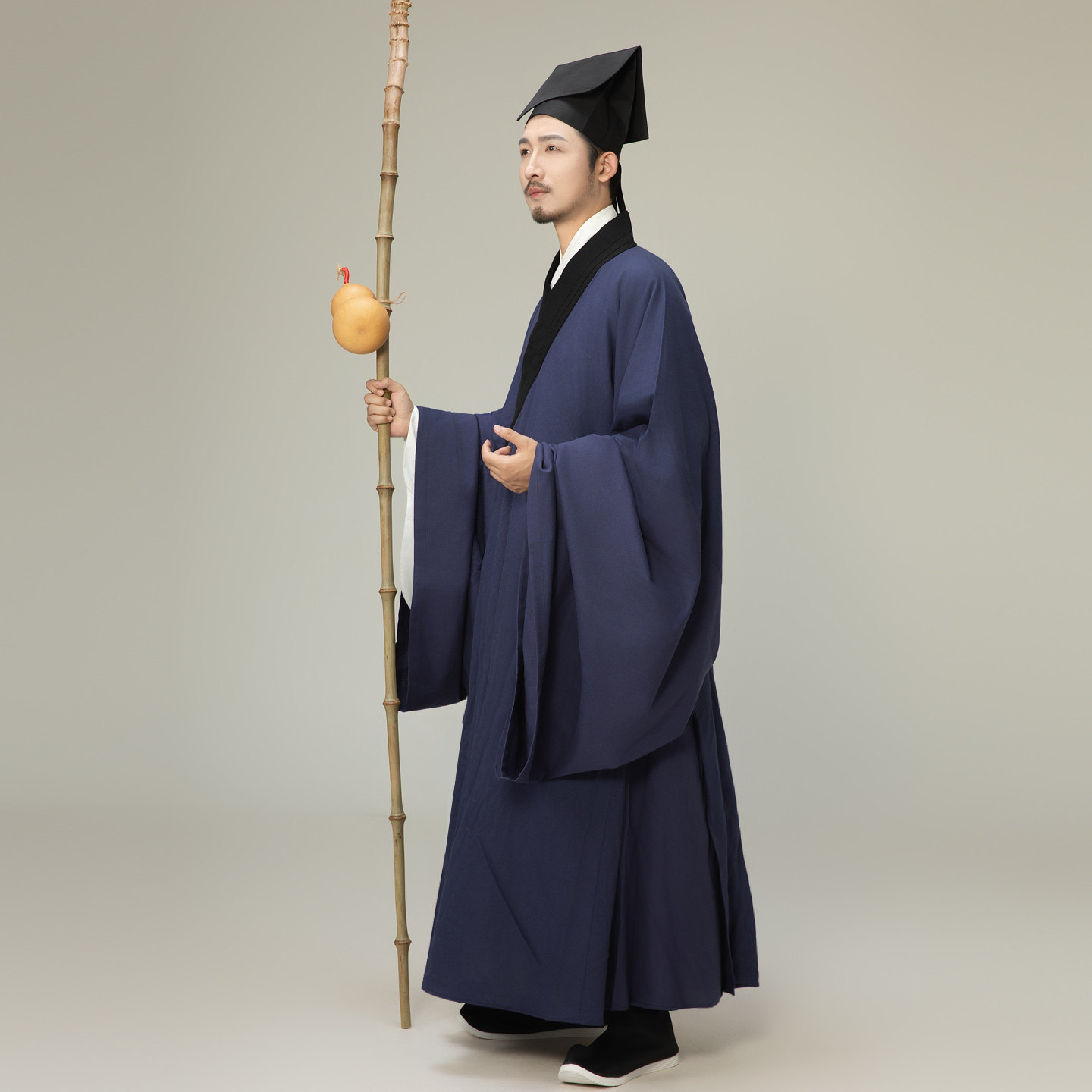 春夏大袖棉得罗三清领道家男女居士长袍明制三宝领道袍长褂道装