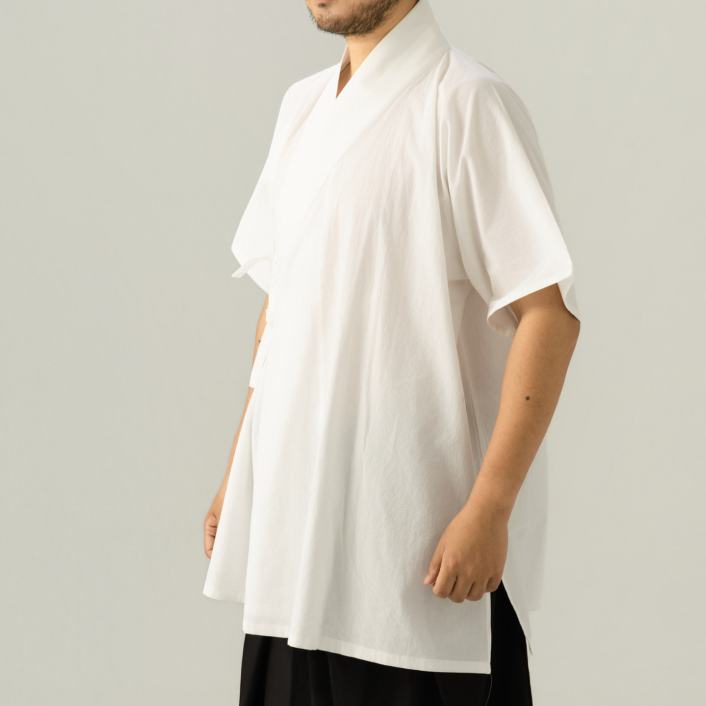 夏季薄款汉服短袖上衣交领裋褐短打全棉平民百姓日常国风男横卧领