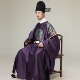 明制汉服男长衫 圆领袍蟒袍紫色中式 婚礼主持人伴郎父亲婚服古表演