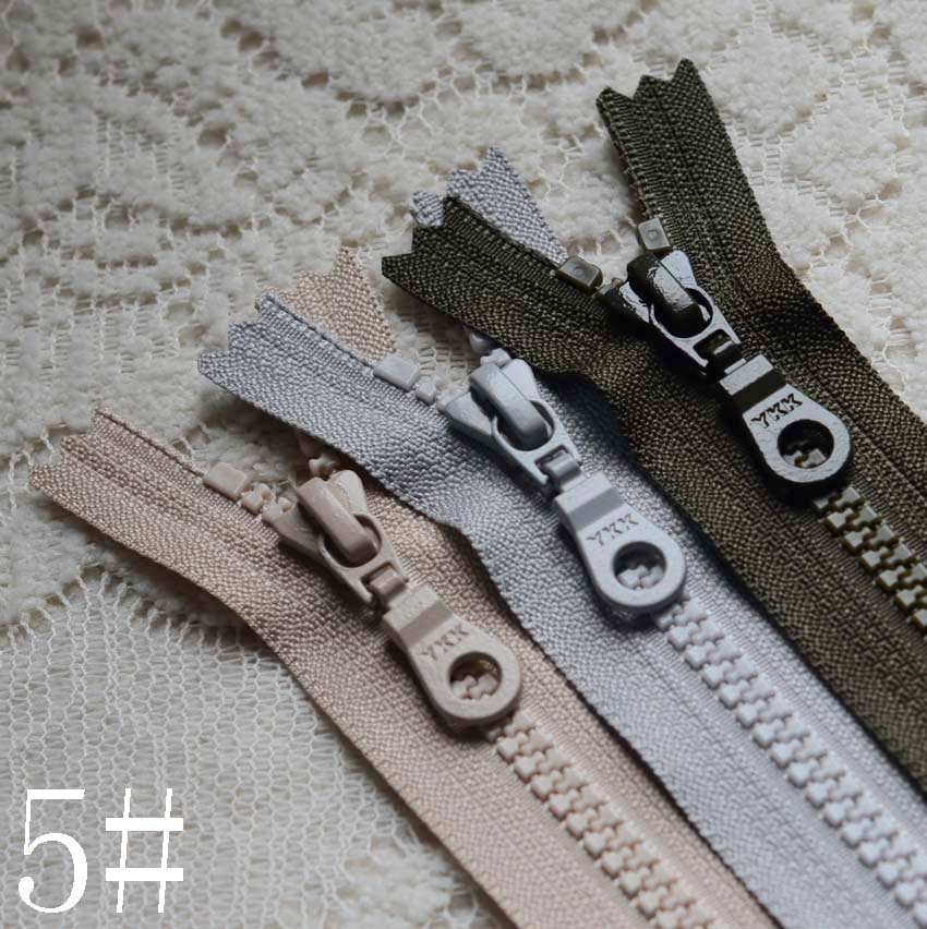 5#军绿拉锁5号树脂闭口灰饰拉链1
