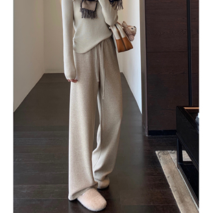 高腰休闲裤 保暖神裤 直筒阔腿裤 女秋冬新 加绒加厚一片式 AMR