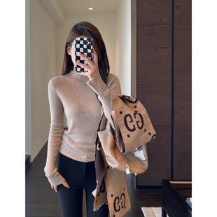 客供精仿羊毛保暖舒适显瘦打底衫 时髦半高领 女秋冬新 AMR