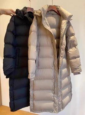 AMR UU◆轻奢！90白鹅绒蓬松保暖厚实连帽中长款面包女羽绒服秋冬