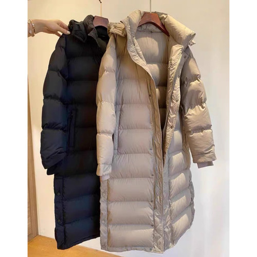 AMR UU◆轻奢！90白鹅绒蓬松保暖厚实连帽中长款面包女羽绒服秋冬