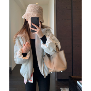 两面穿加厚保暖环保皮草派克服外套女新款 设计感小众 冬 AMR