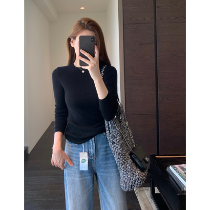 AMR UU◆福利款 高品质羊毛混纺保暖显瘦针织打底衫女毛衣秋冬新