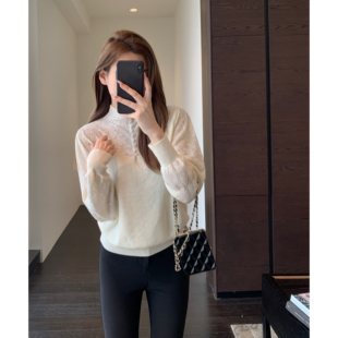 软糯半高领针织衫 法式 设计感提花小衫 女上衣2026新 时髦 AMR