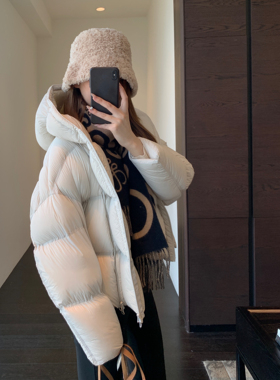 AMR UU◆氛围感 保暖白鸭绒加厚云朵泡芙连帽短款羽绒服女秋冬新