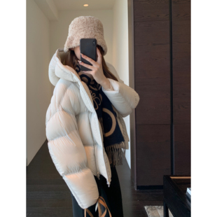 保暖白鸭绒加厚云朵泡芙连帽短款 氛围感 羽绒服女秋冬新 AMR