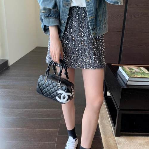 AMR UU◆一眼喜欢 纯欲风亮片裙防走光高腰半身裙女短裙秋冬新款