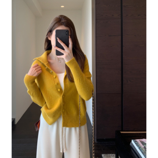 AMR UU◆慵懒时髦 单穿内搭高领灰色毛衣针织开衫外套女秋冬新款