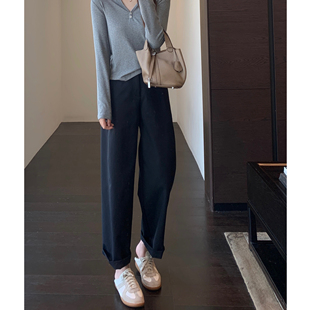 女阔腿裤 柜上新款 型宽松显瘦休闲弯刀裤 秋冬2026 火爆裤 AMR
