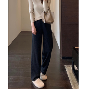 阔腿裤 保暖神裤 直筒裤 女秋冬新 显腿长加绒加厚高腰窄版 AMR