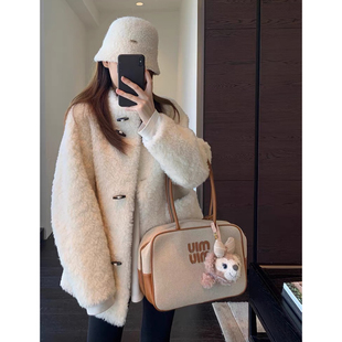 慵懒时髦保暖毛绒厚外套女上衣女2025秋冬新款 氛围感 AMR