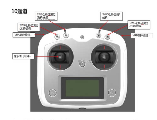 富斯FS-i6S i6升级版10通道2.4G航模触摸屏遥控器四轴固定多旋翼