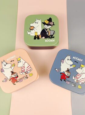送餐具日本正版姆明moomin亚美水果食物收纳便当饭盒卡通可微波