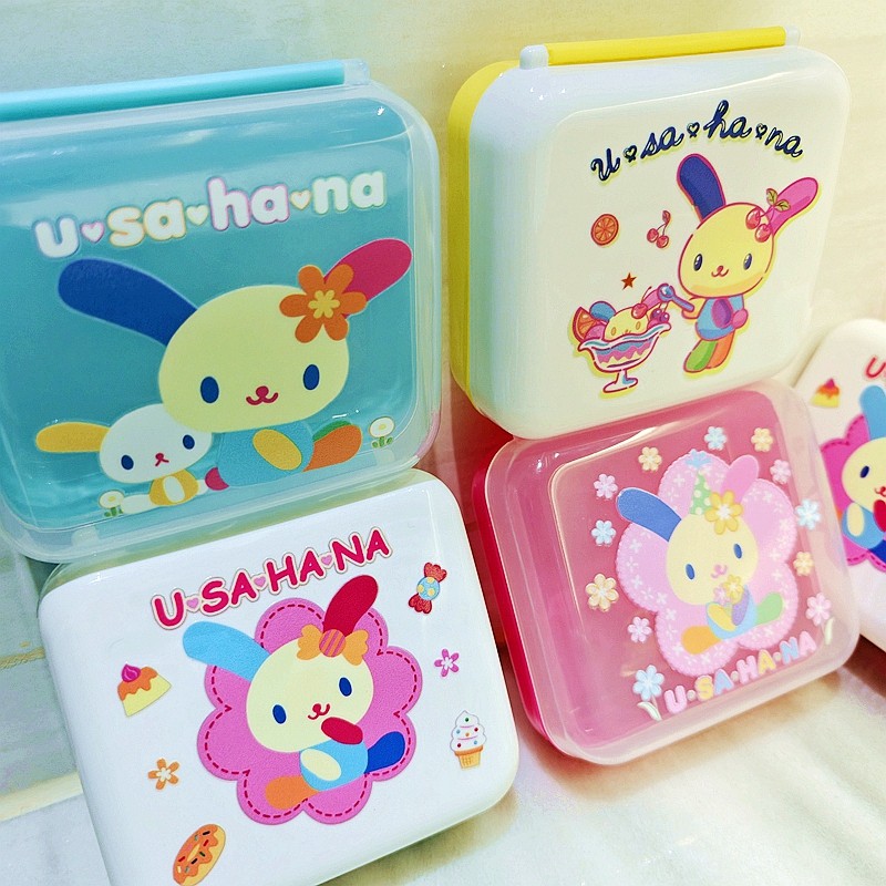日本三丽鸥花小兔usahana米花兔汉堡盒午餐点心贝果吐司水果收纳,餐饮具,饭盒/保温桶/保温提锅,淘宝优惠券,粉丝福利购,淘宝优惠卷