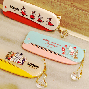 MOOMIN亚美姆明折叠梳子刘海梳PP便携挂件卡通迷你少女little my