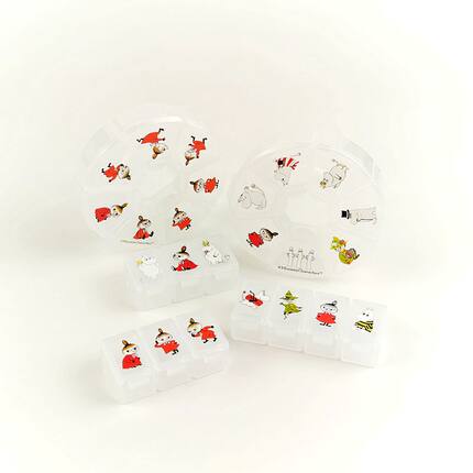 日本moomin姆明亚美芬兰便携随身药盒磨砂白色PP7天胶囊药丸卡通