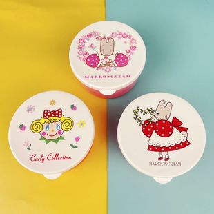 日本curlycollection卷发女孩茉莉兔sanrio圆形饭盒水果收纳零食