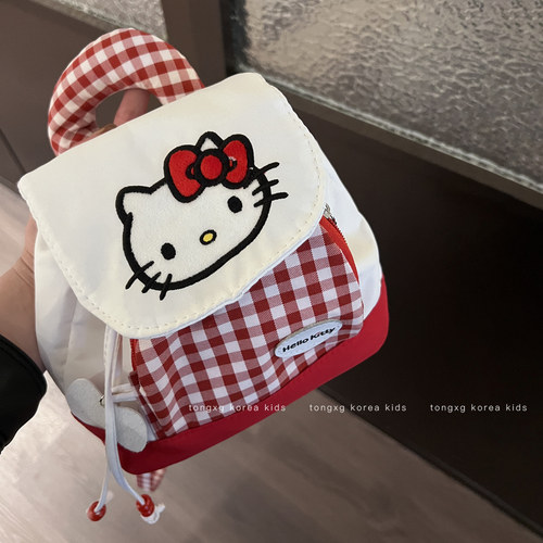 潼小乖mia定制童装2025年女童韩国双肩包中大童猫咪包pk067