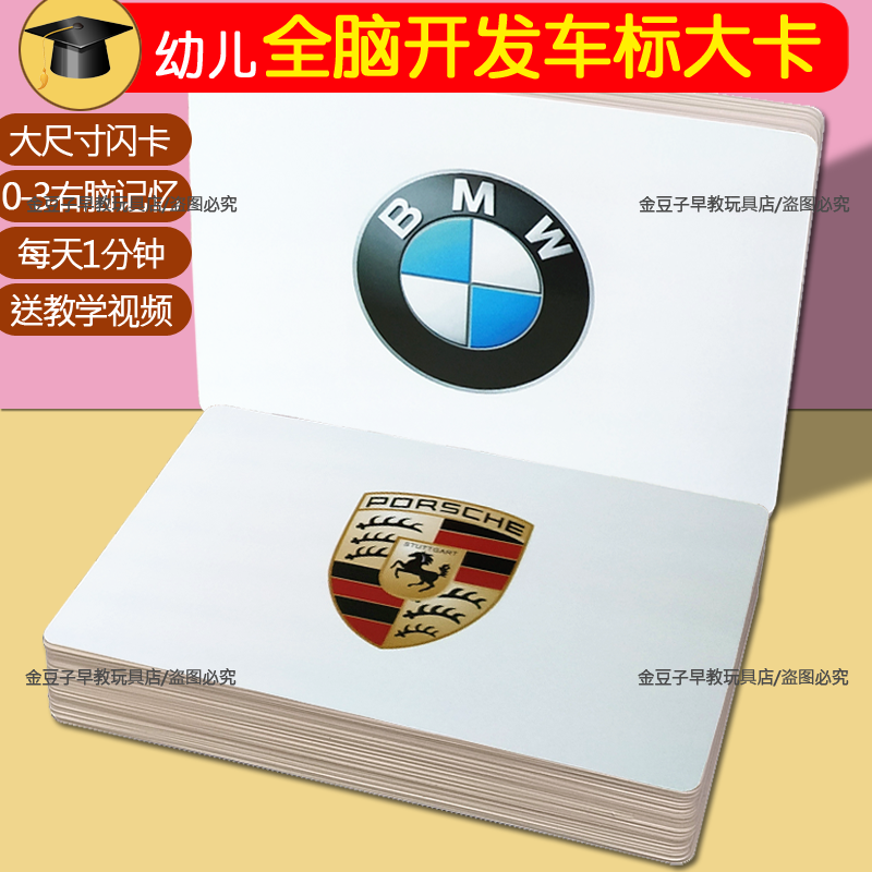 汽车标志闪卡名车图标识字卡大全
