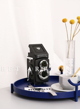 克莱因蓝茶几飘窗样板间组合托盘