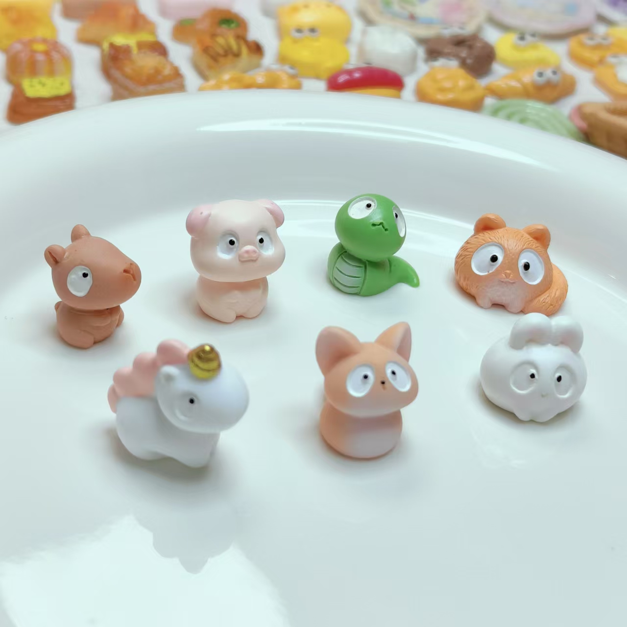 【对对碰】迷你大眼睛小动物树脂diy微景观摆件多彩家居装饰摆件