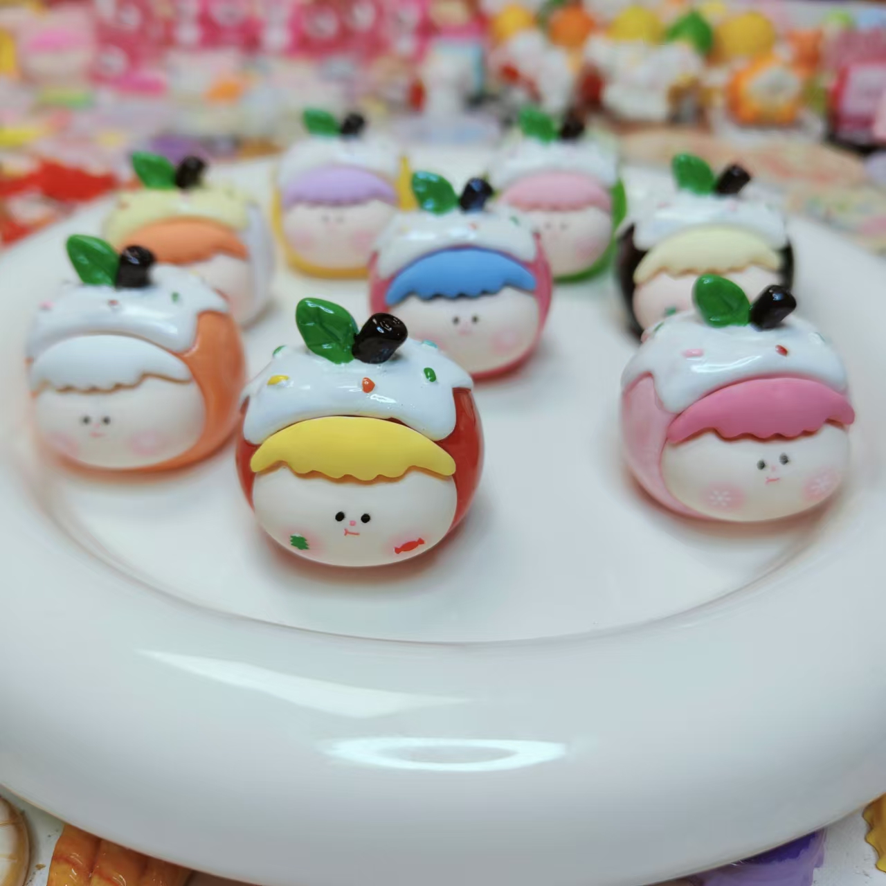 【对对碰】创意苹果莉莉丝细闪萌粒diy树脂小高款家居装饰摆件