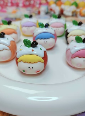 【对对碰】创意苹果莉莉丝细闪萌粒diy树脂小高款家居装饰摆件