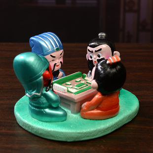 创意京剧脸谱人物三国刘关张娃娃桌面摆件家居装饰品国风特色礼品