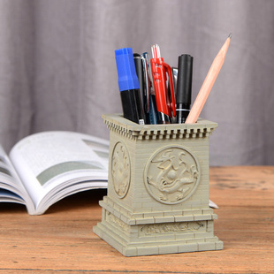 创意笔筒摆件中式古典仿真建筑模型仿古桌面装饰中国风文创小礼品