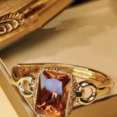 欧美复古风虎眼石碧玺手镯轻奢时尚 小众女手饰2025年新款