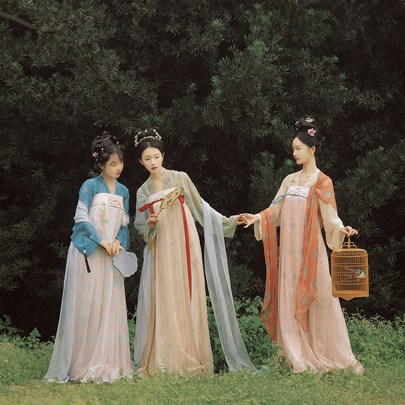 【十卉集汉宫春晓】齐胸衫裙襦裙国风对襟衫唐制女春汉服连衣裙