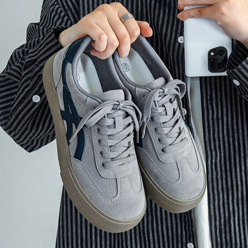 男鞋子潮鞋2024德训鞋男生帆布鞋男情侣百搭运动板鞋子潮安哥拉红